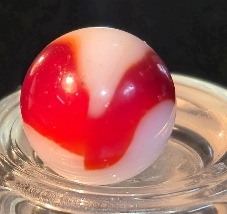 Vintage NRL Peltier Rainbo RED Collector Toy Marble .590″ Near MINT