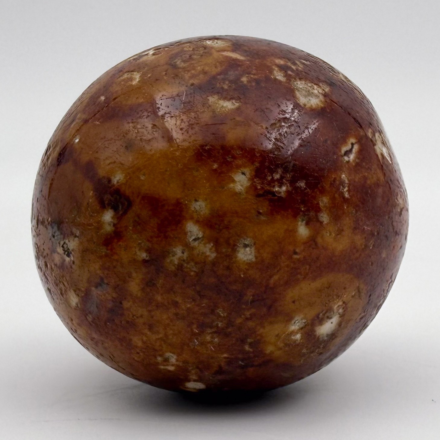 Bennington Jumbo Shooter Marble 1.5 Inch Antique Clay Stoneware