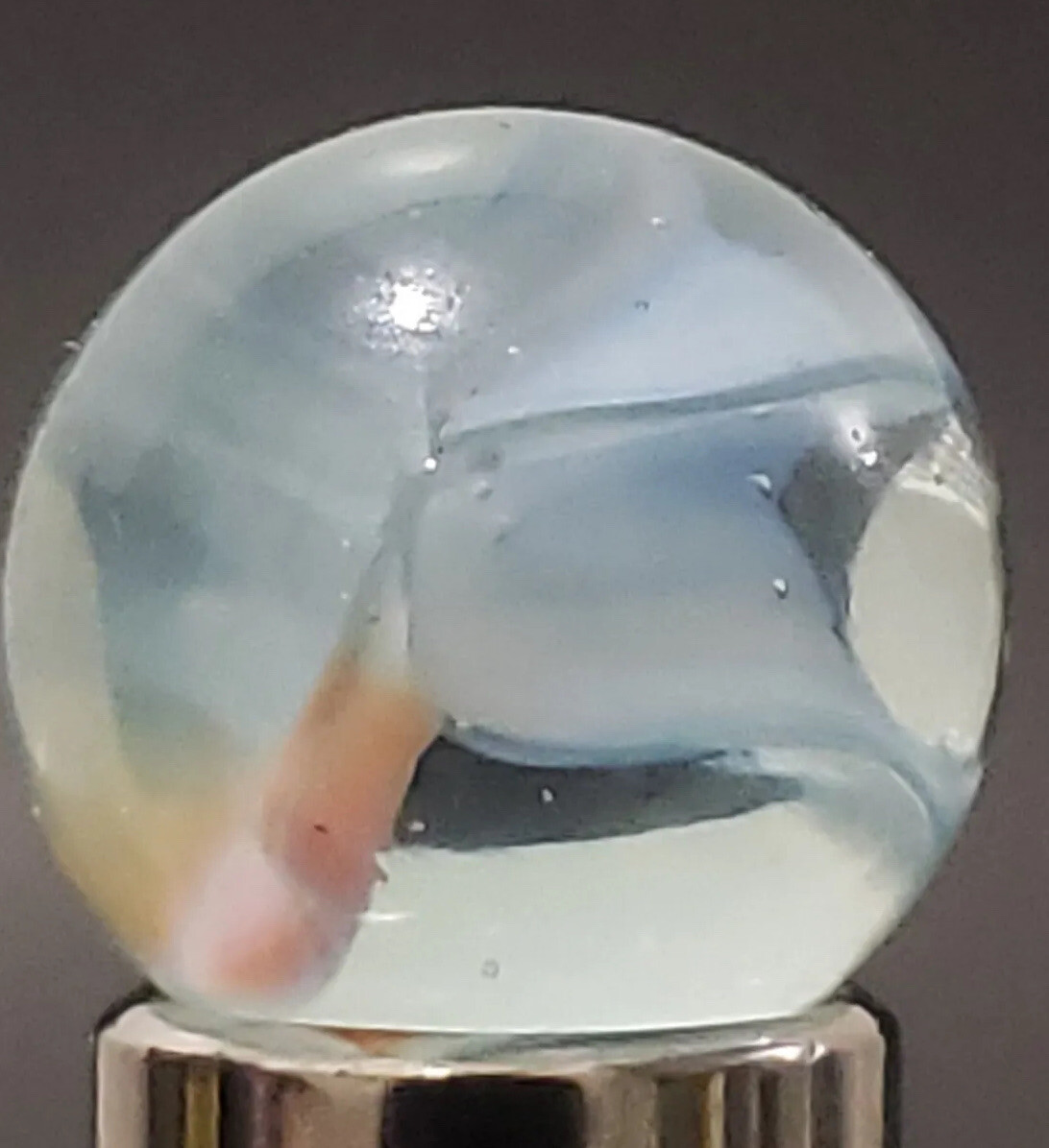 Cats Eye Marble Clear 5/8″ Vintage 4 Vein #111
