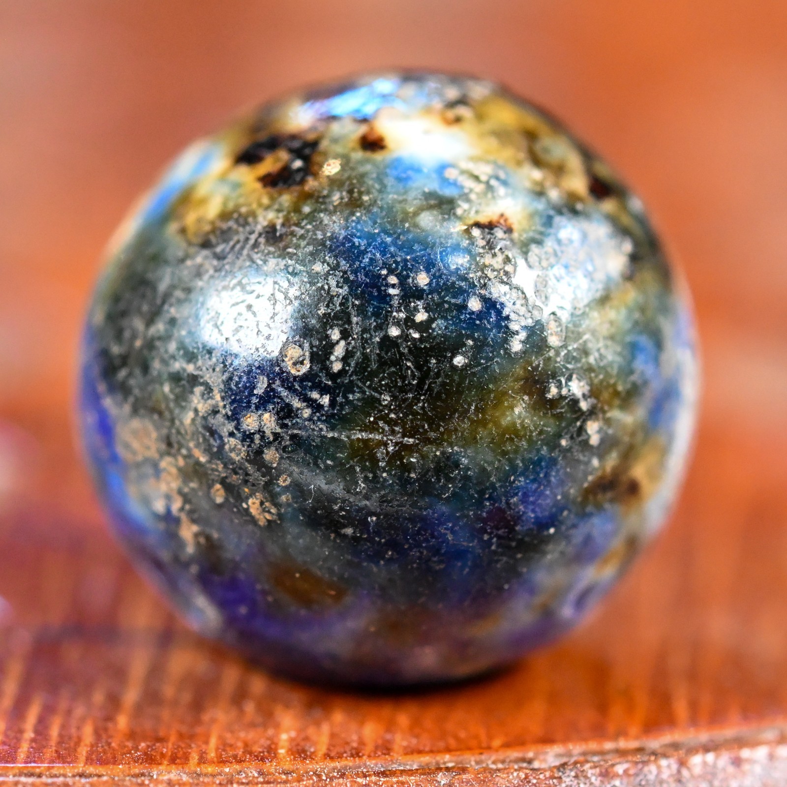 Colorful Fancy Bennington Marble, Handmade 0.76 inch, Mint, Germany, S1652