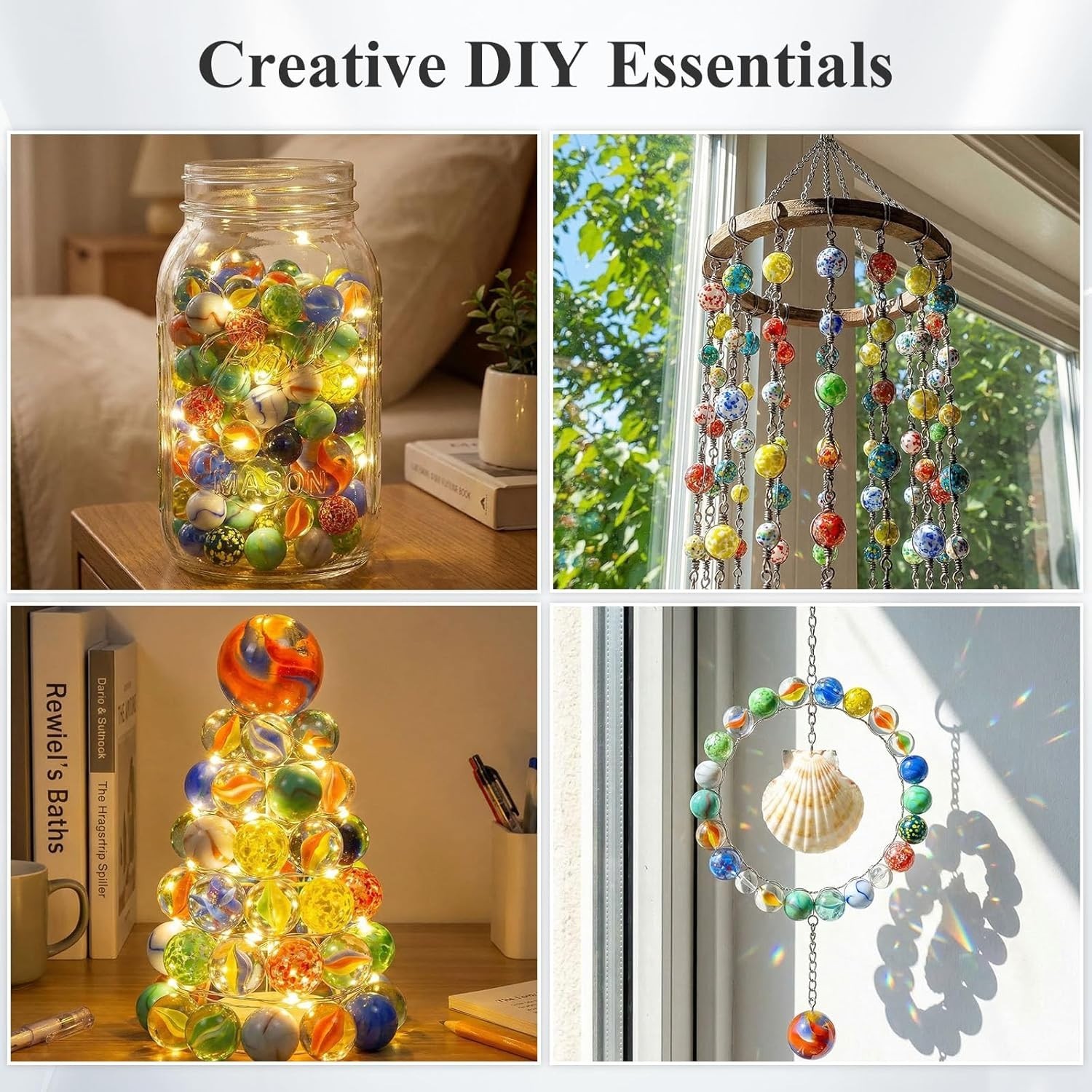 125PCS Glass Marbles Bulk, Assorted Sizes Colorful Marbles – Great Gift Option f