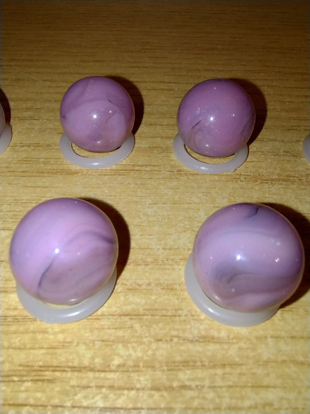Vintage Lot of 10 Champion Agate Company Pink Purple Lavender Swirl 5/8″ Marbles