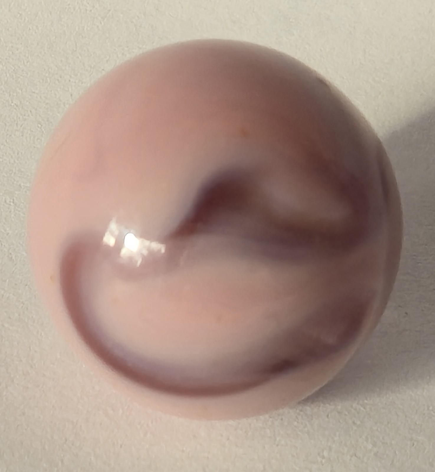 RARE VINTAGE ALLEY AGATE UV PINK LADY .92″ INCH SWIRL SHOOTER MARBLE WET MINT