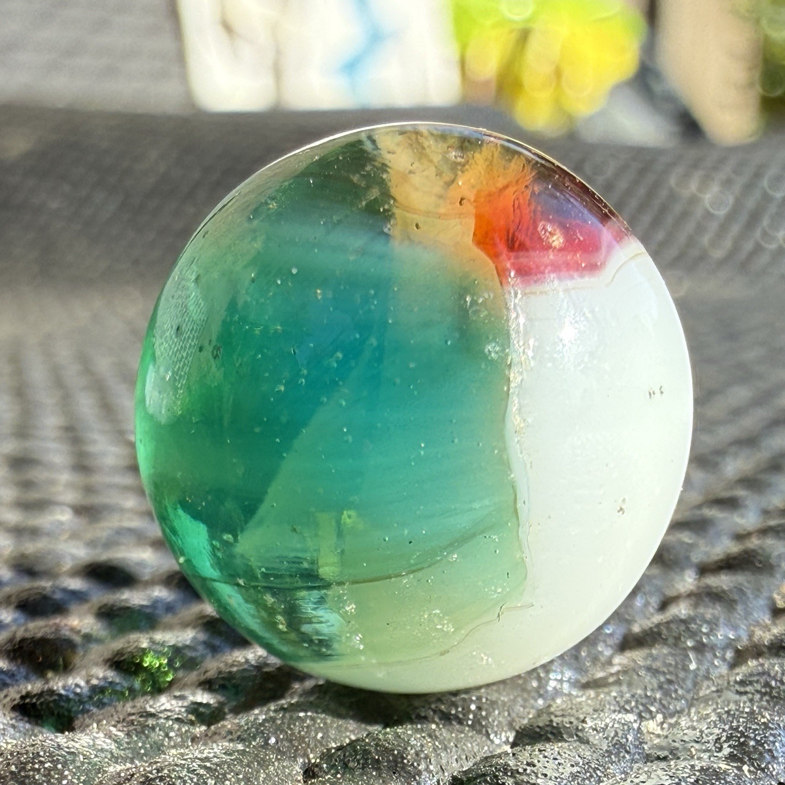 Vitro Aquamarine Tri Lite Vintage Marble .61” Nm+ Gorgeous Example!!!!!