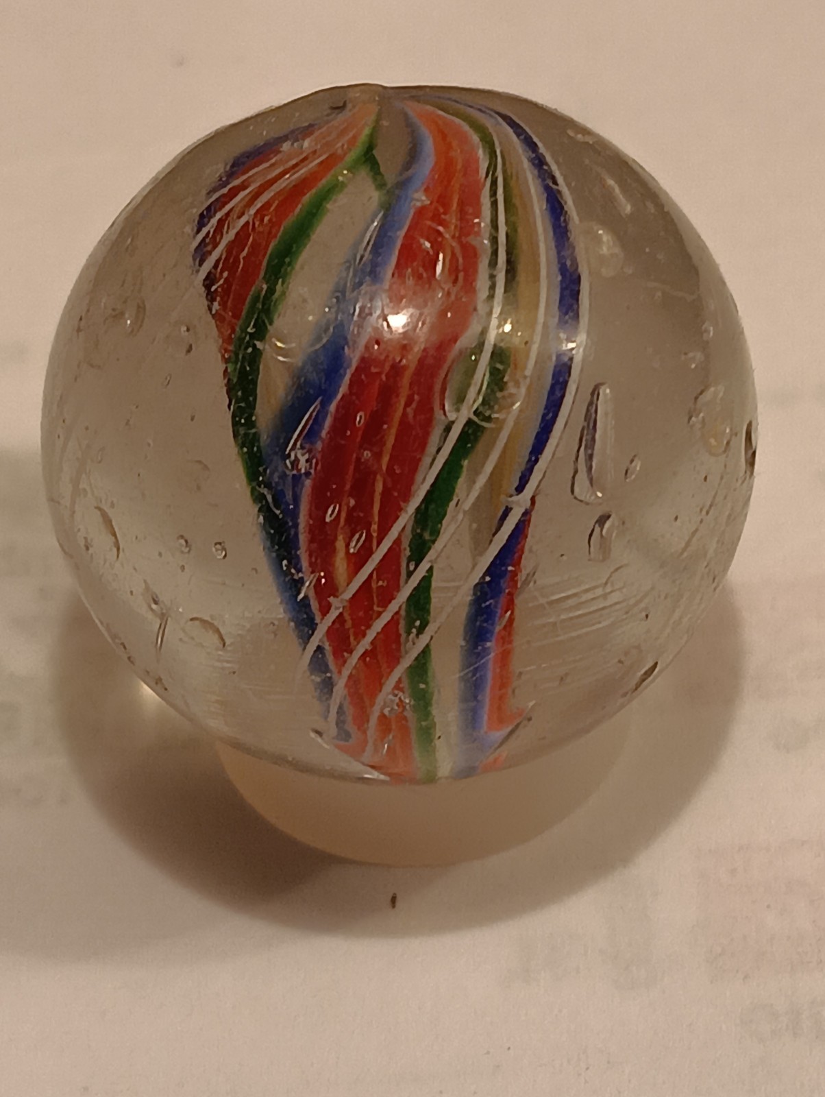 Gernan Divided Core 3 Band Core Marble. Size 1 And3/64 Inches.