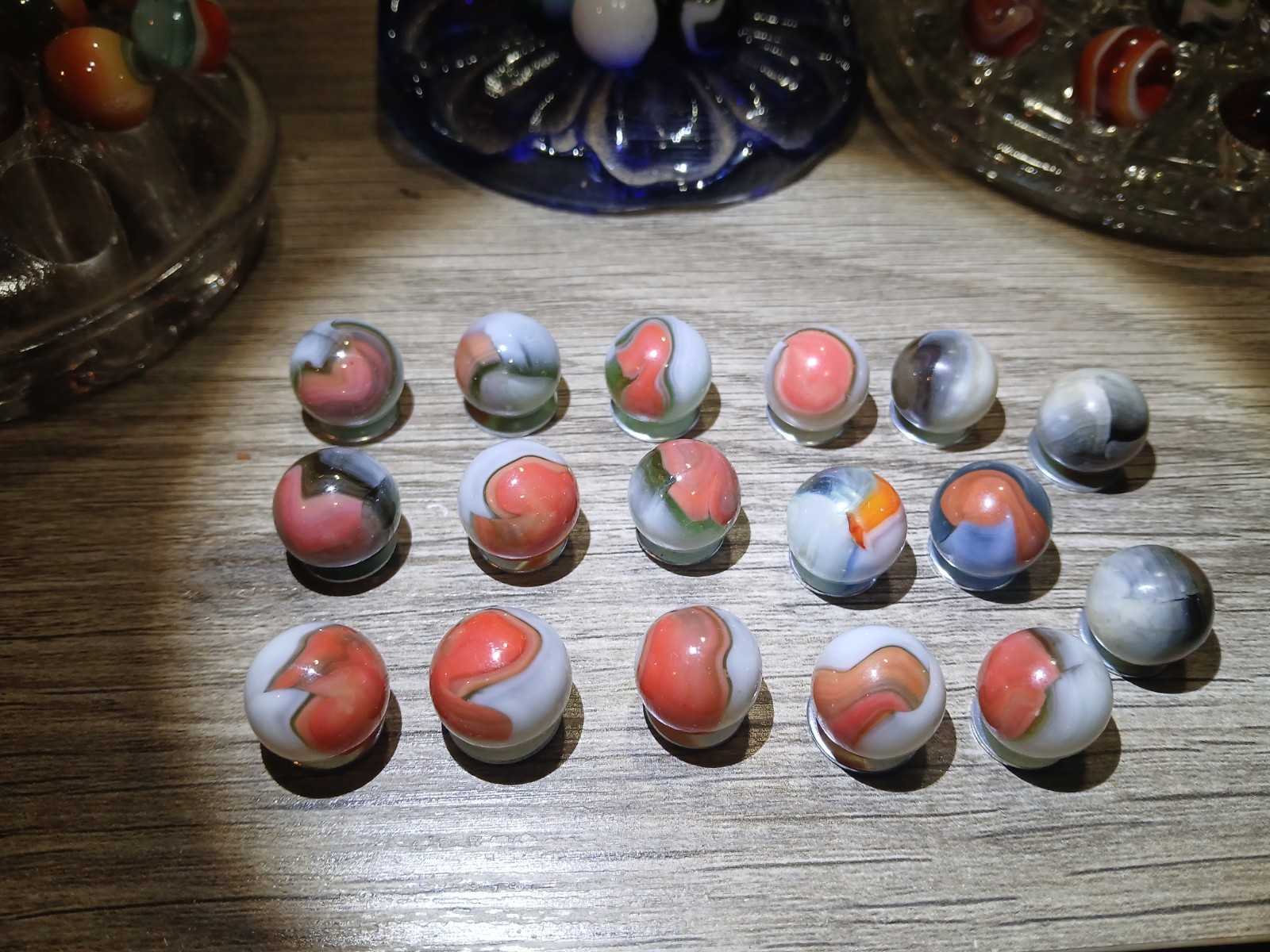 Vintage Vitro Agate Tri-lite Elite Exotic “Fancy Conqueror” Lot Of 17