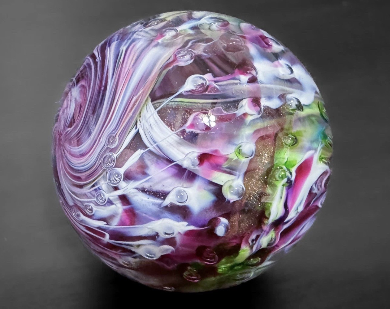 Eddie & Bobbie Seese 1.77″ 2003 Handblown Contemporary Art Glass Marble
