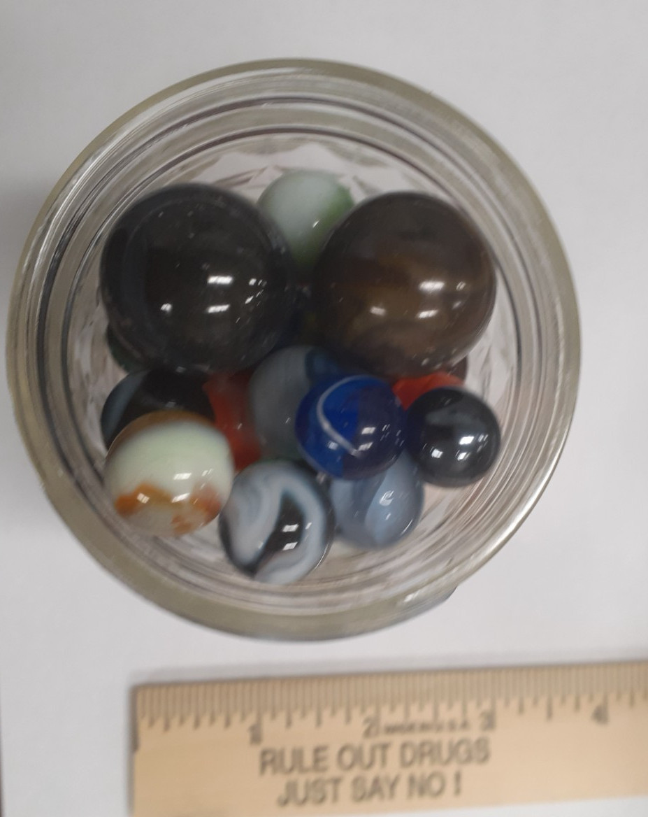 1 LB Mixed Glass Marbles Lot Assorted Colors Swirl Cat Eye Random Mix
