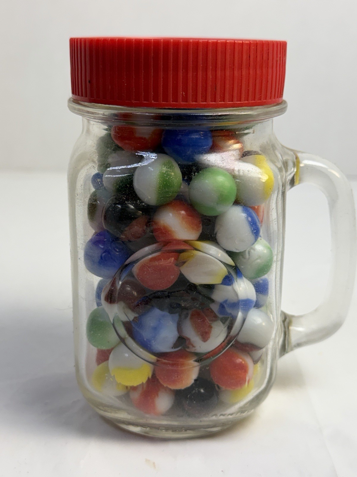 Vintage Mixed Marble Lot w/ Glass Jar Patch Swirl Assorted Colors