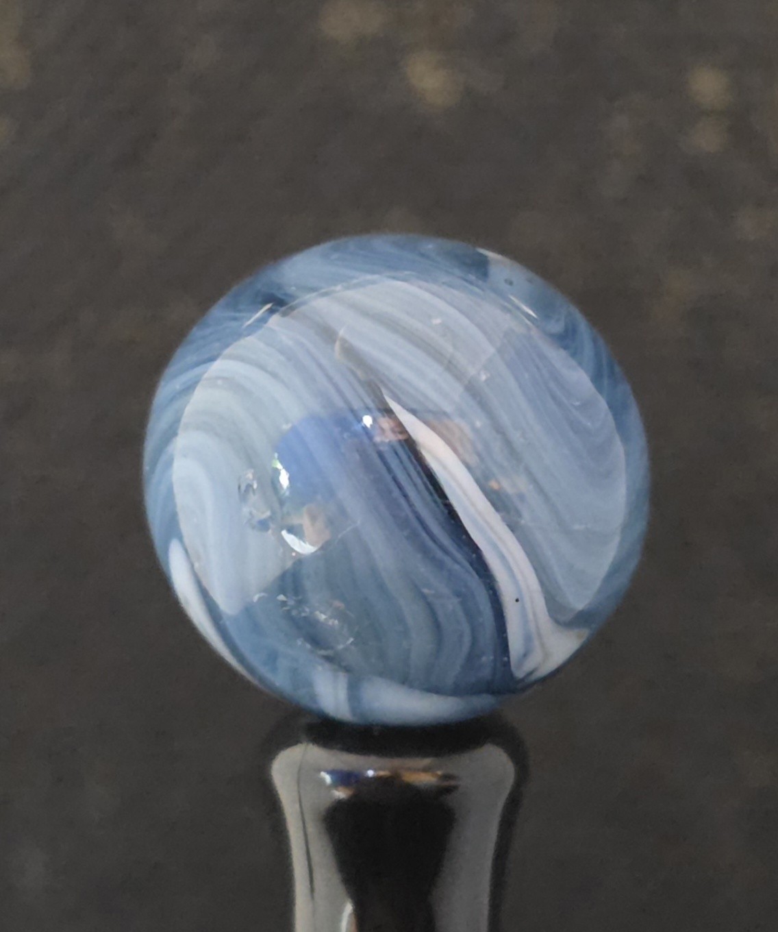 VINTAGE CAIRO NOVELTY BLUE TITANIUM MARBLE MINT- 0.63″