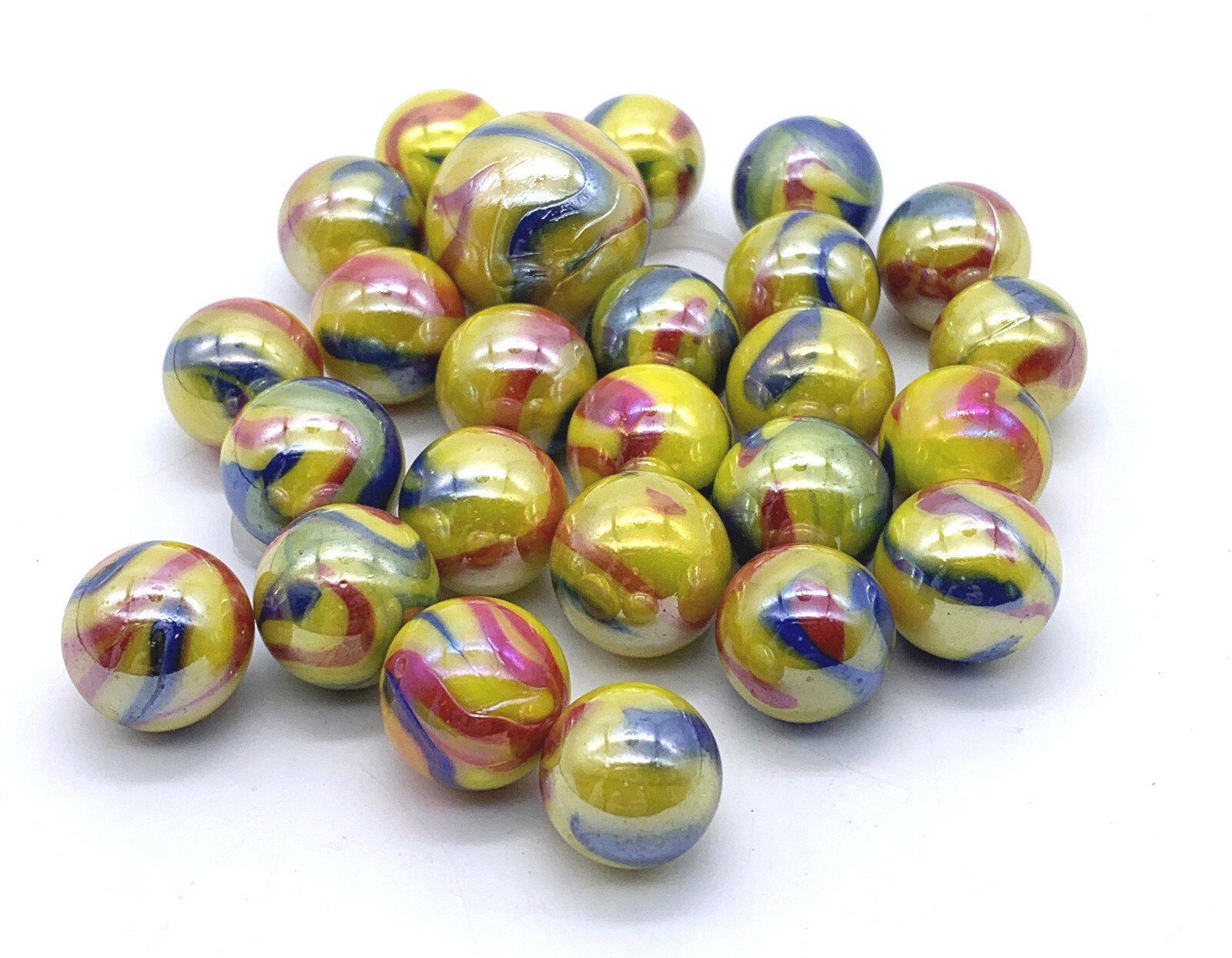 Net Bag 25 “Spumoni” Glass Mega Marbles 24 Players & 1 Shooter 2004-06 Header