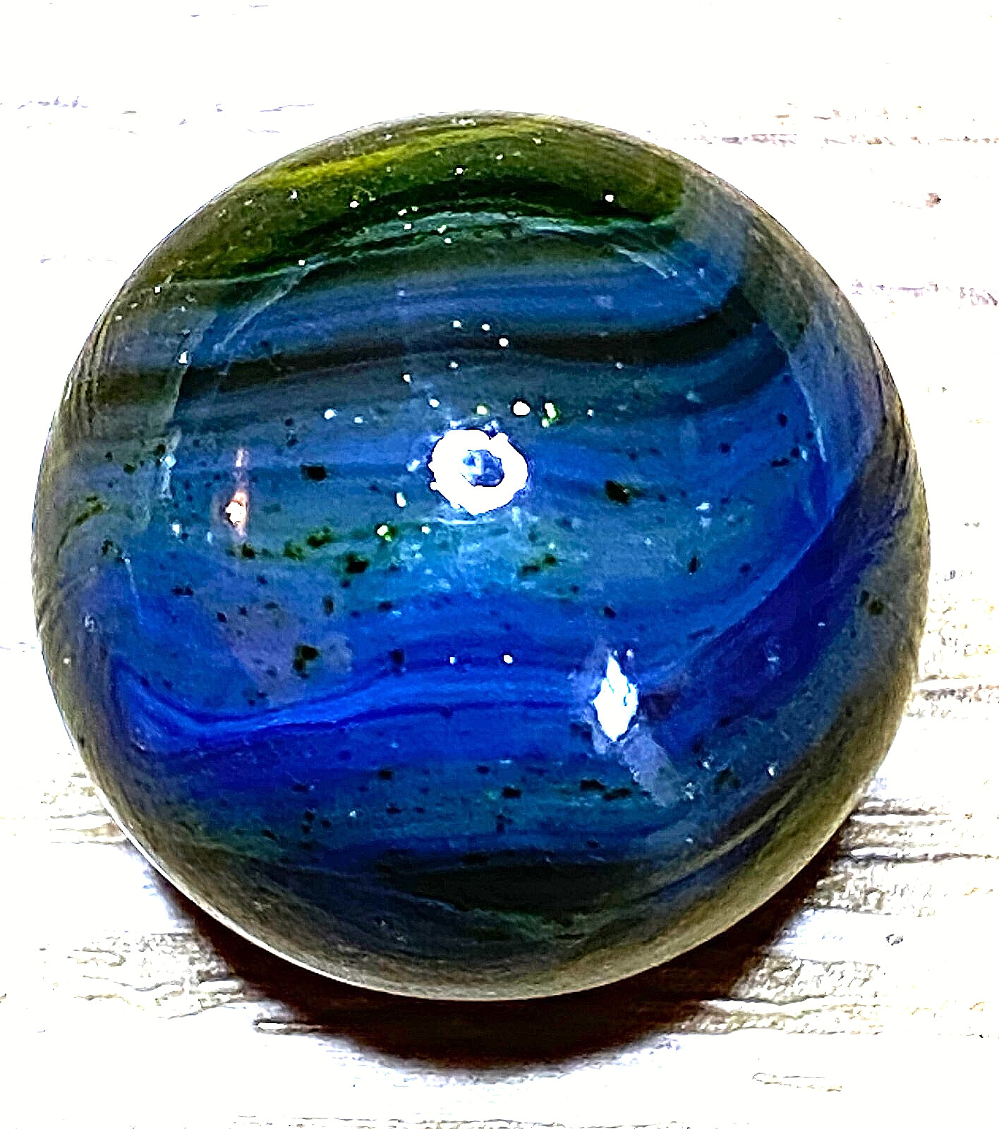 DAS/CHAMPION/WV/JABO SUPER DEEP DARK AVENTURINE BLUE SWIRLED SHOOTER .73″ M573