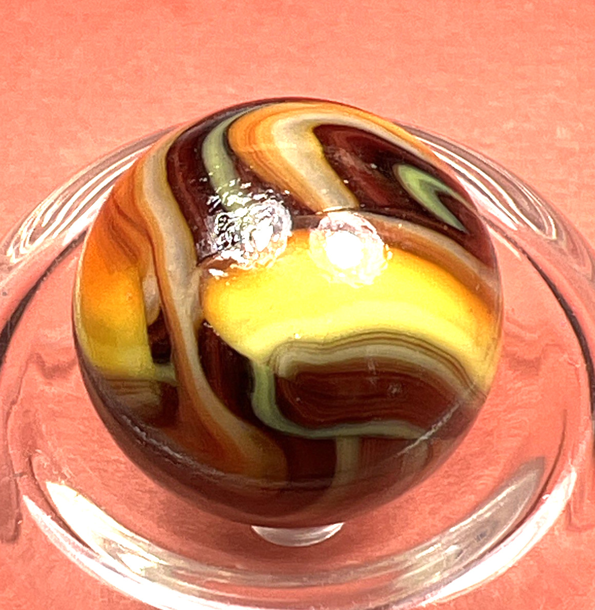 DAS/CHAMPION/WV/JABO THICK WAVY BANDS OXBLOOD SWIRLED LARGE MIB .64″ BOX01/356