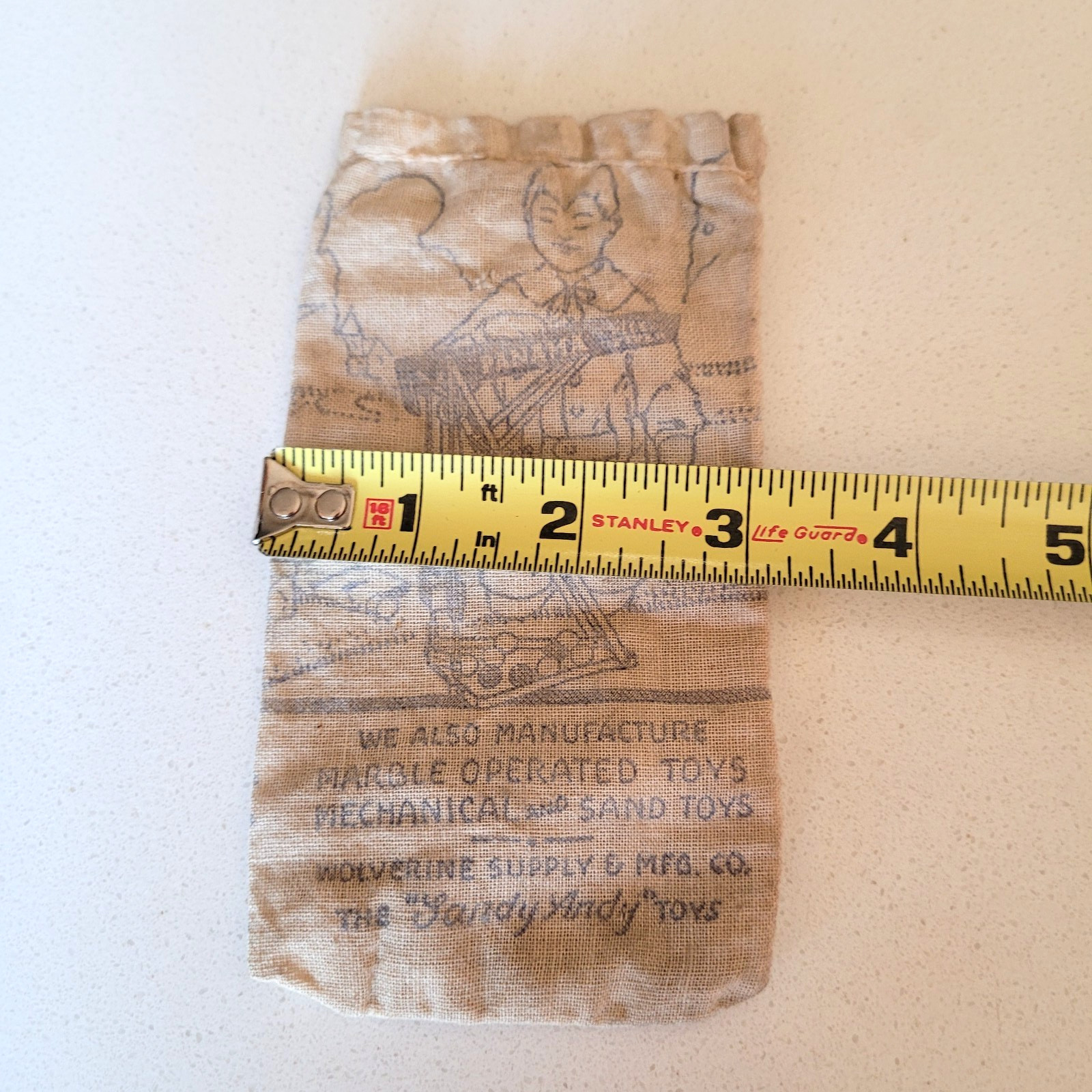 Original 1″ Steelies Marble Bag Sandy Andy Toys Panama Pile Driver Toy 1907-1930