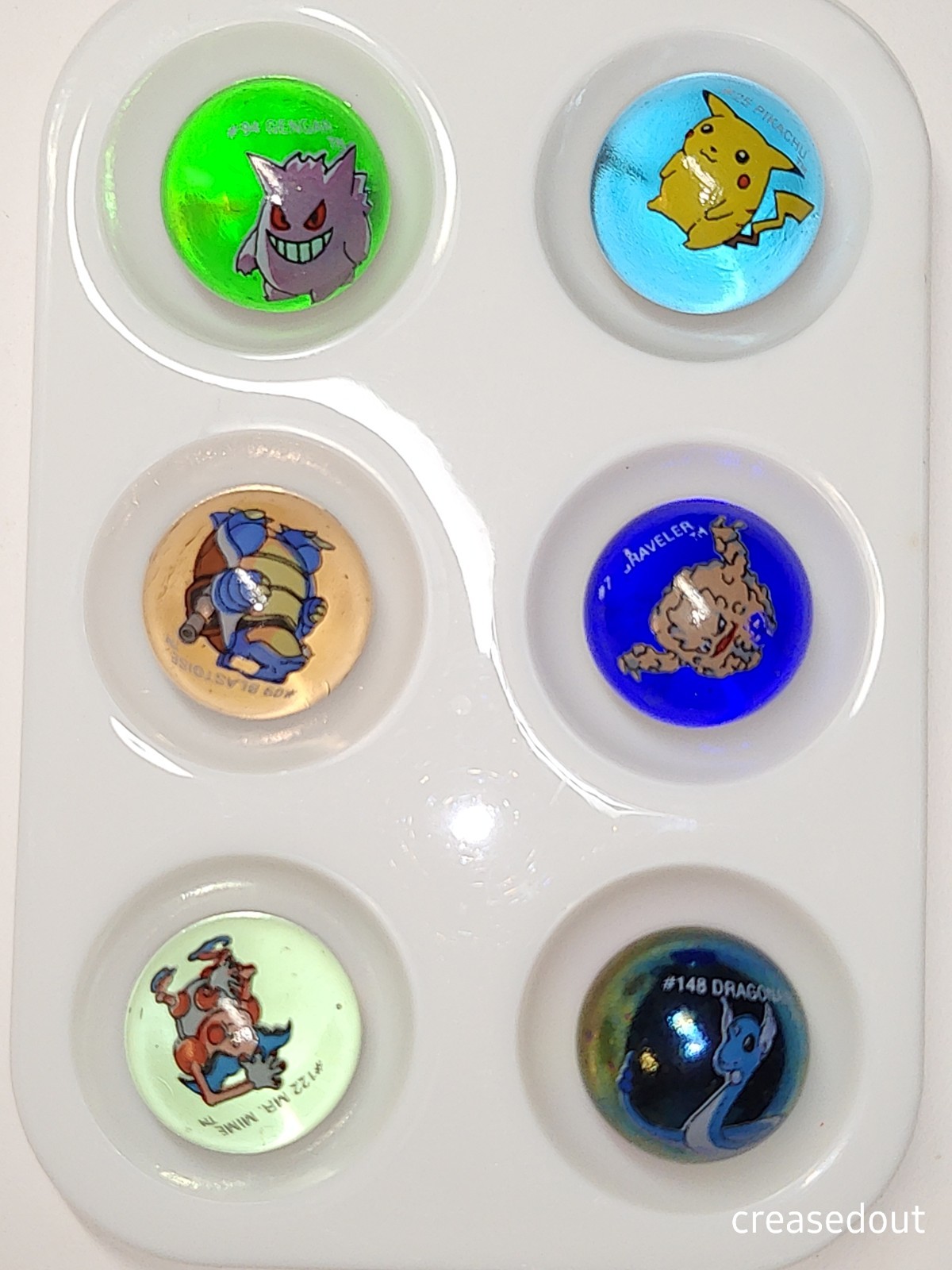 Lot Of 14 Collectible Pokemon Toy Biz Marbles W/bag 09 25 80 94 122 137 148 149