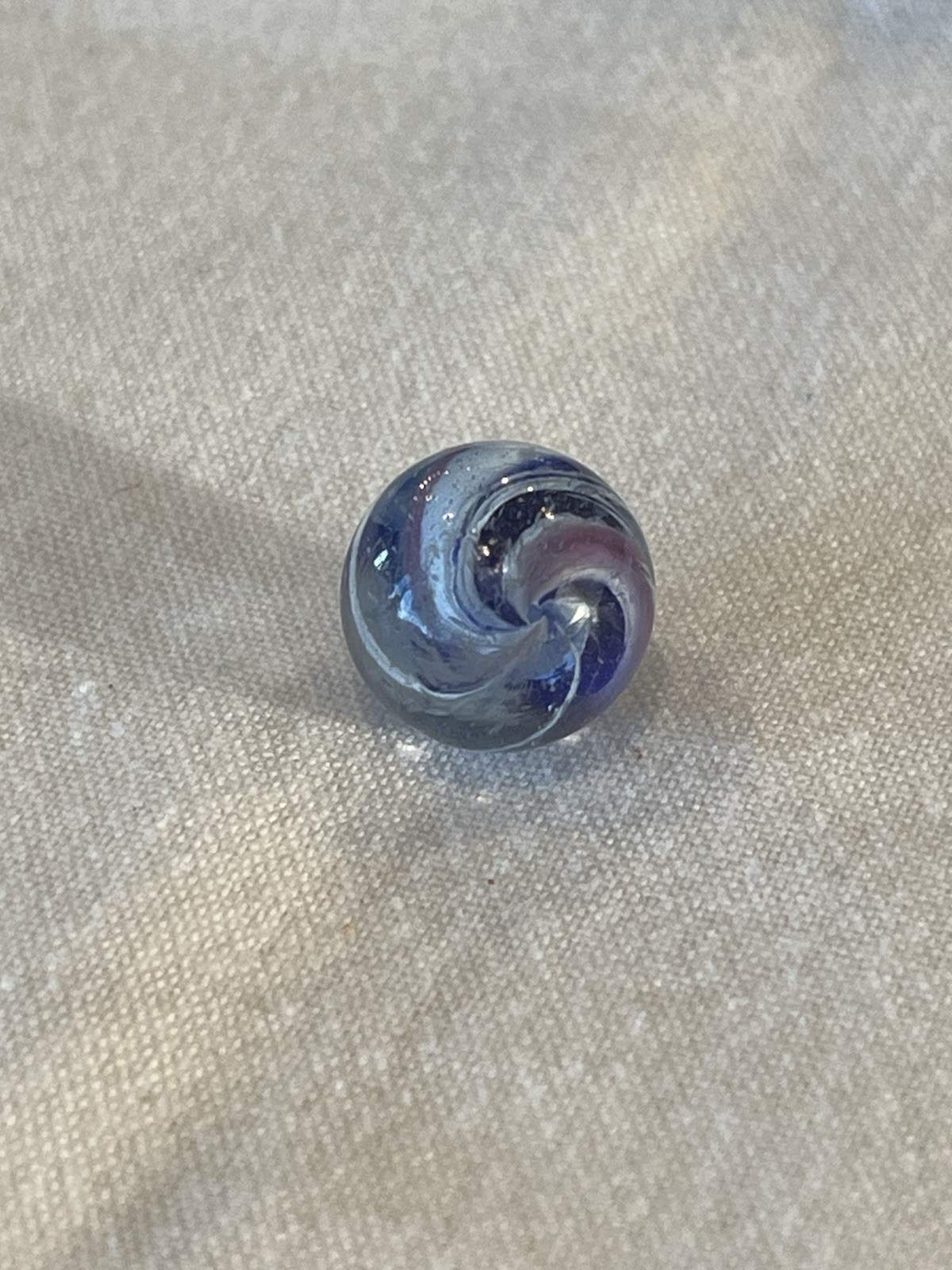 Peppermint Jelly Core Blue Glass German Swirl Marble .58