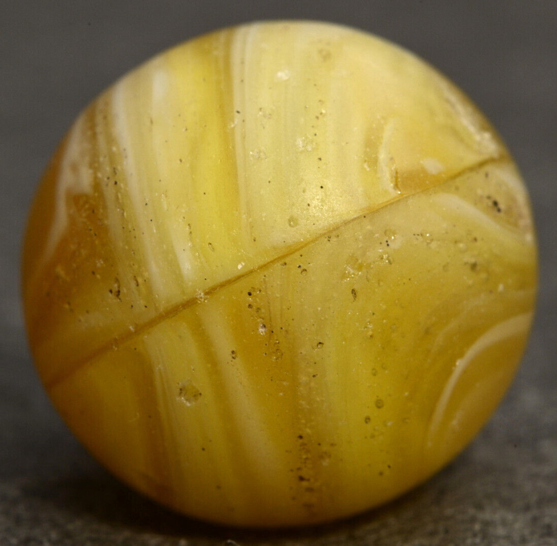 Older Vintage European Czech Bullet Mold Marble Tactile Lemon 13.9mm 17/32”