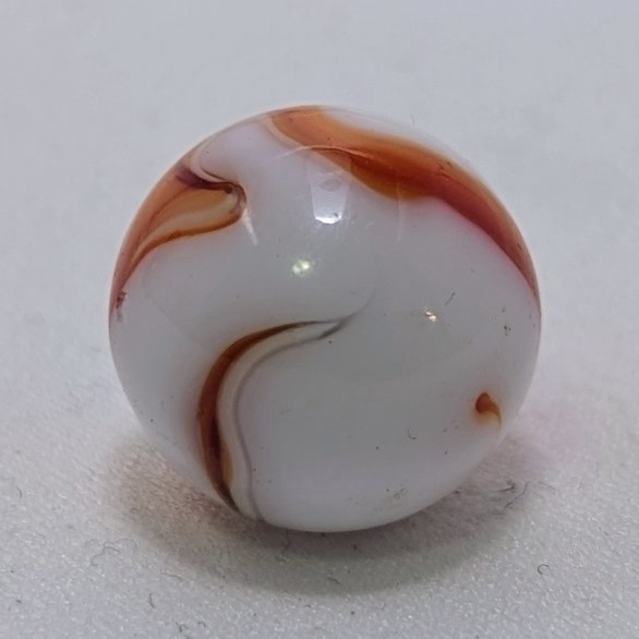 Vintage Akro Agate 5/8″ Oxblood Swirl Marble MINT Uranium UV Glow Antique