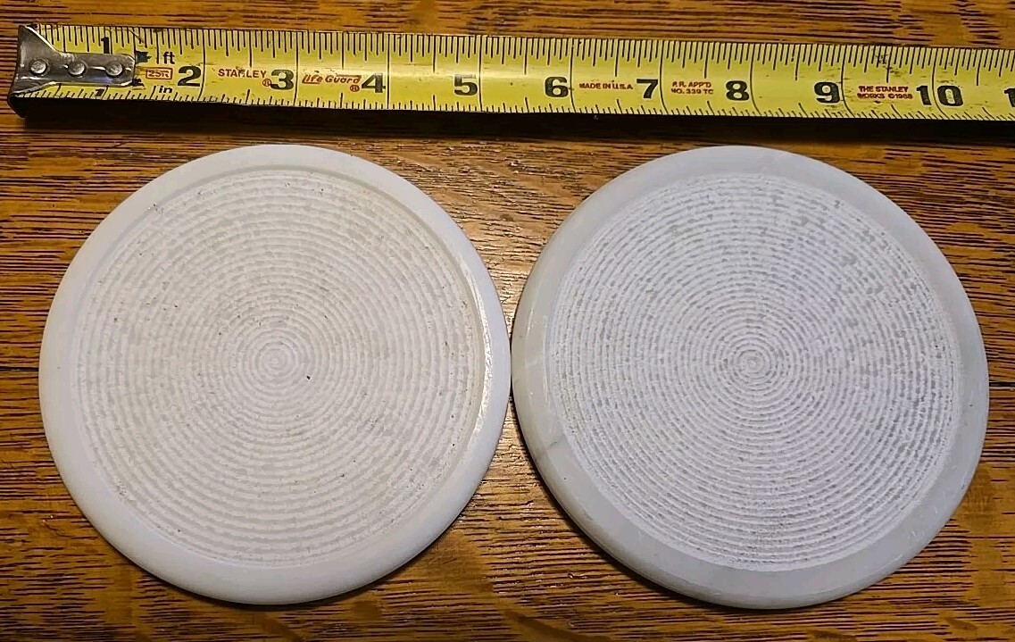 Two RARE CASIGLIANI ITALY Marble Incised Coasters FABULOUS