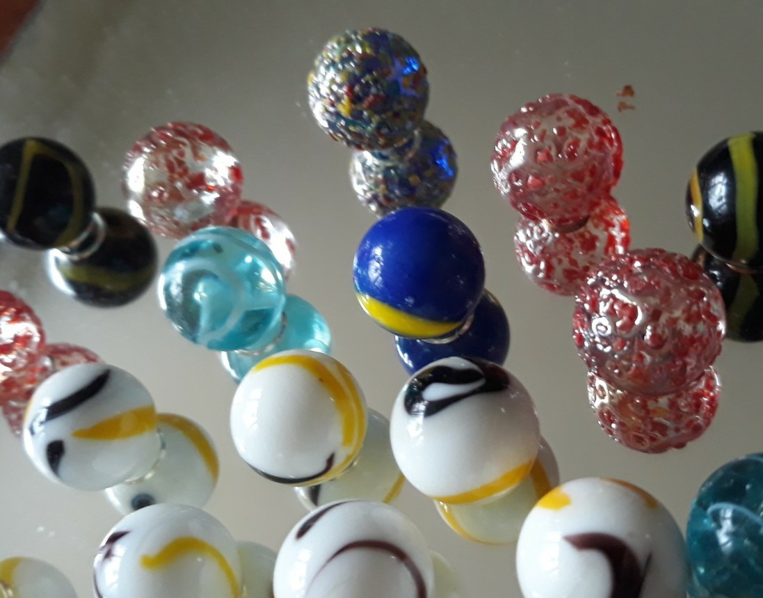 New (2025) in Bag 50 Traditional Marbles 49+1 Shooter 100% Glass Made In Mexico