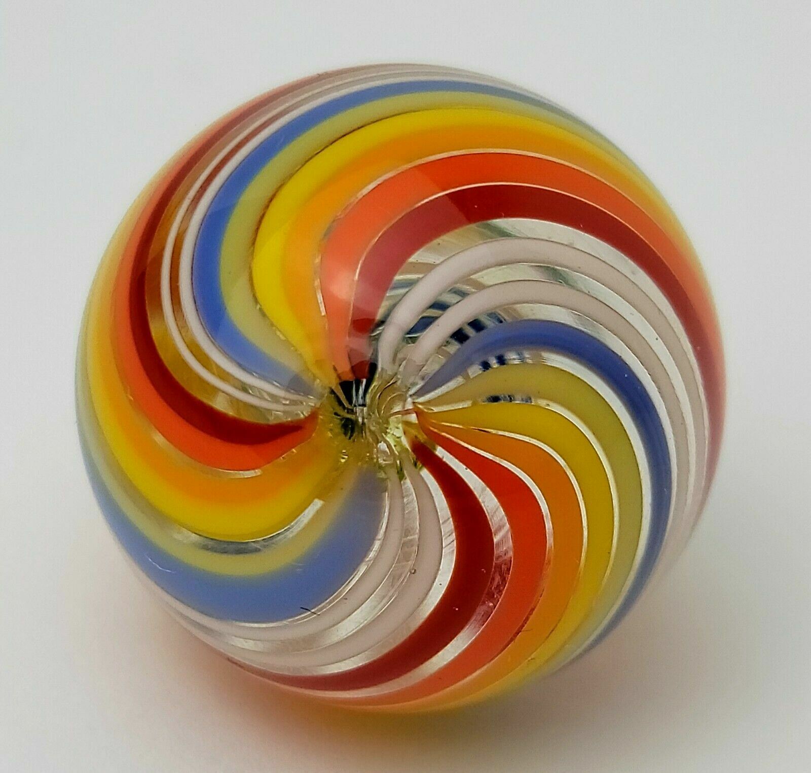 Handmade Contemporary Art Glass Rainbow Shooter Marble 1.17″ Diameter Jody Fine?