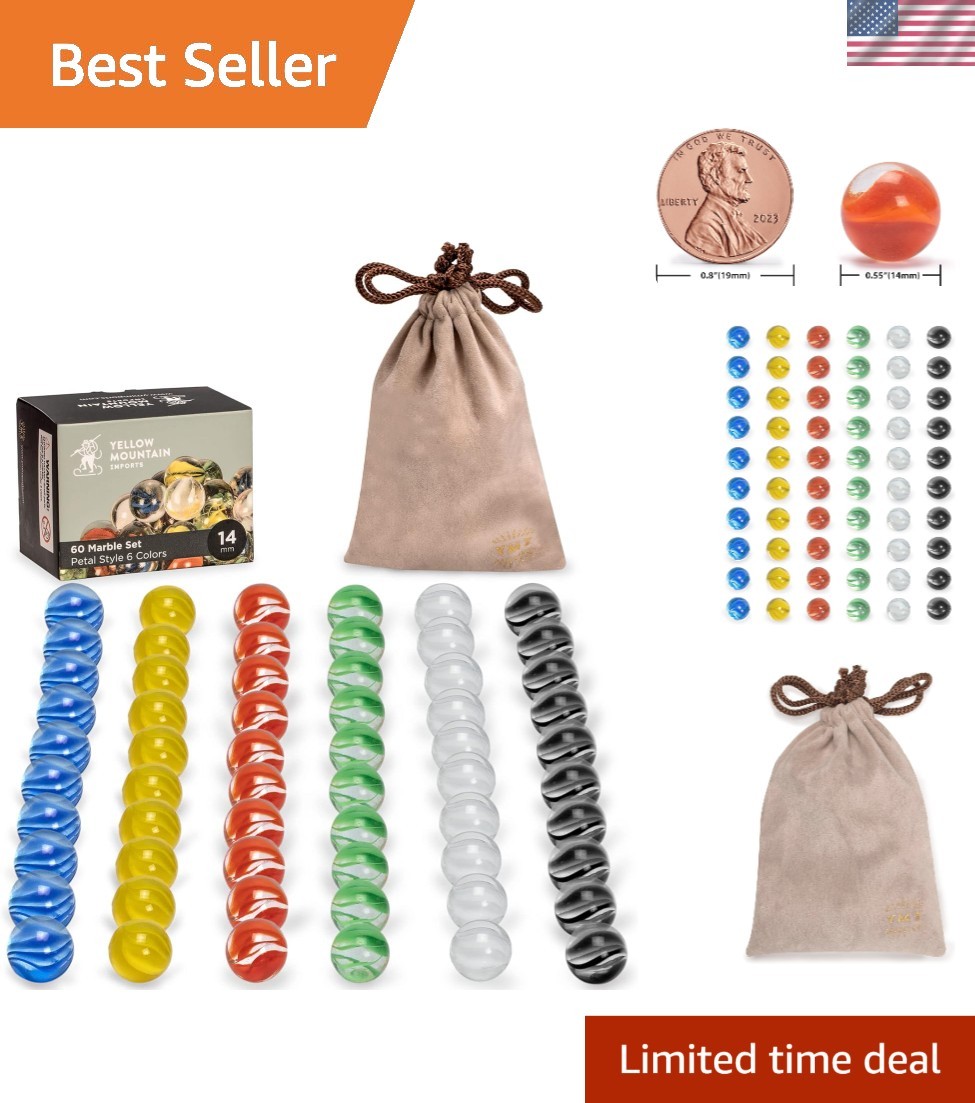 14mm Colorful Glass Marbles – Perfect for Chinese Checkers & Family Fun