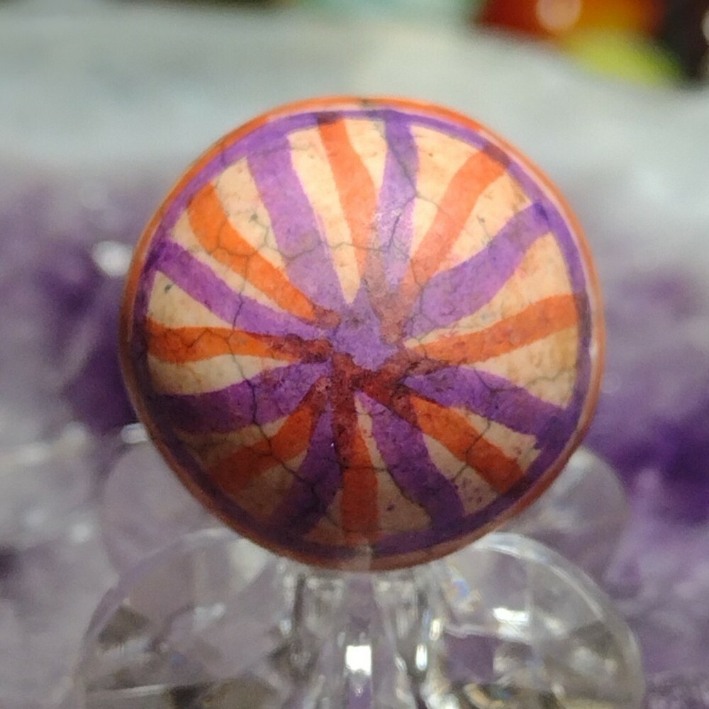 .73″ SWEET HAND PAINTED MARBLES – NM LOOK