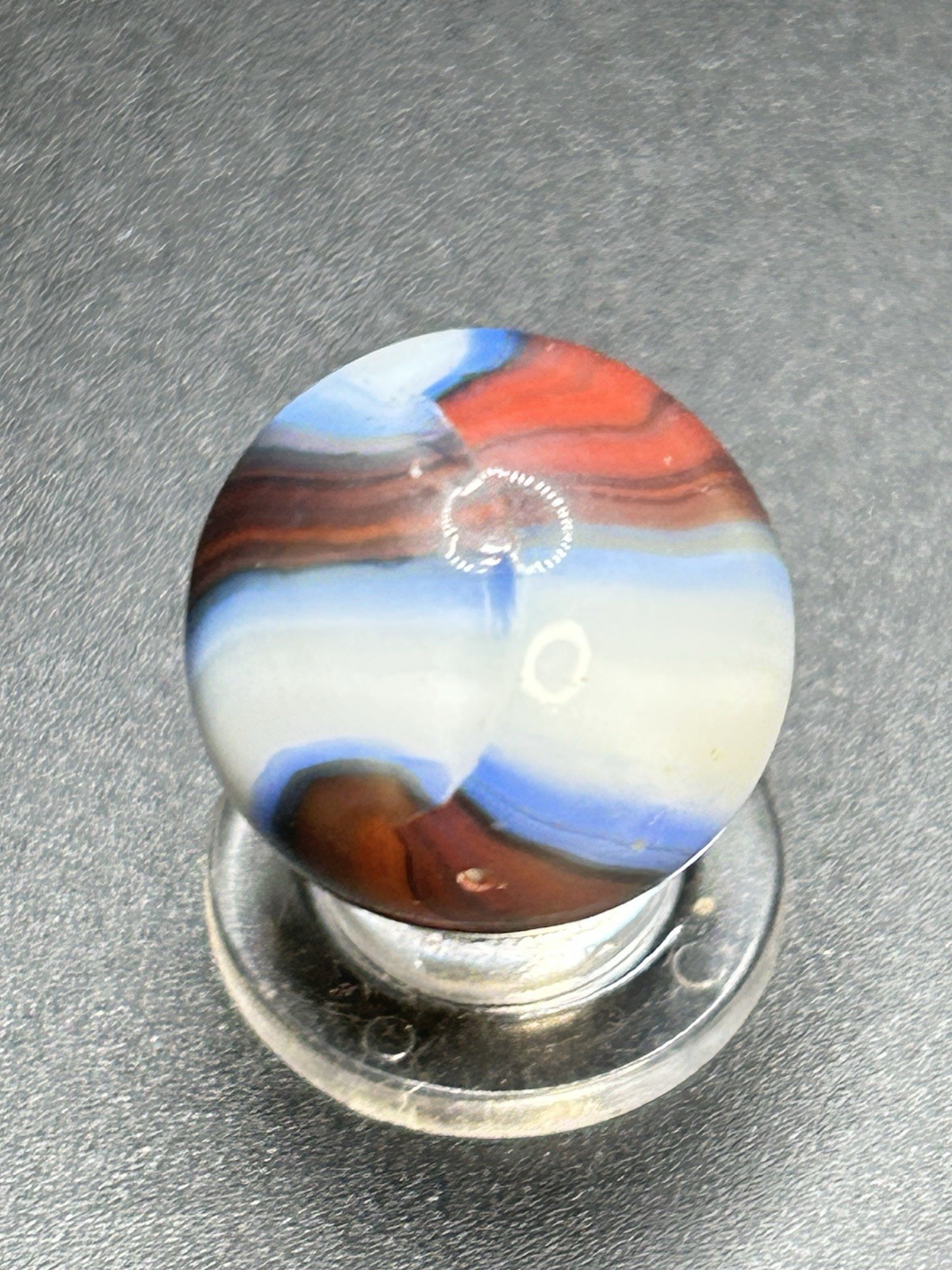 Vintage Marble King St.Mary’s Hybrid Blended Rainbow Marble 0.748”