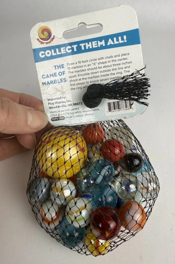 NEW Classic Marbles 10 oz Mega Marbles Vacor Net Bag Boulder Shooter