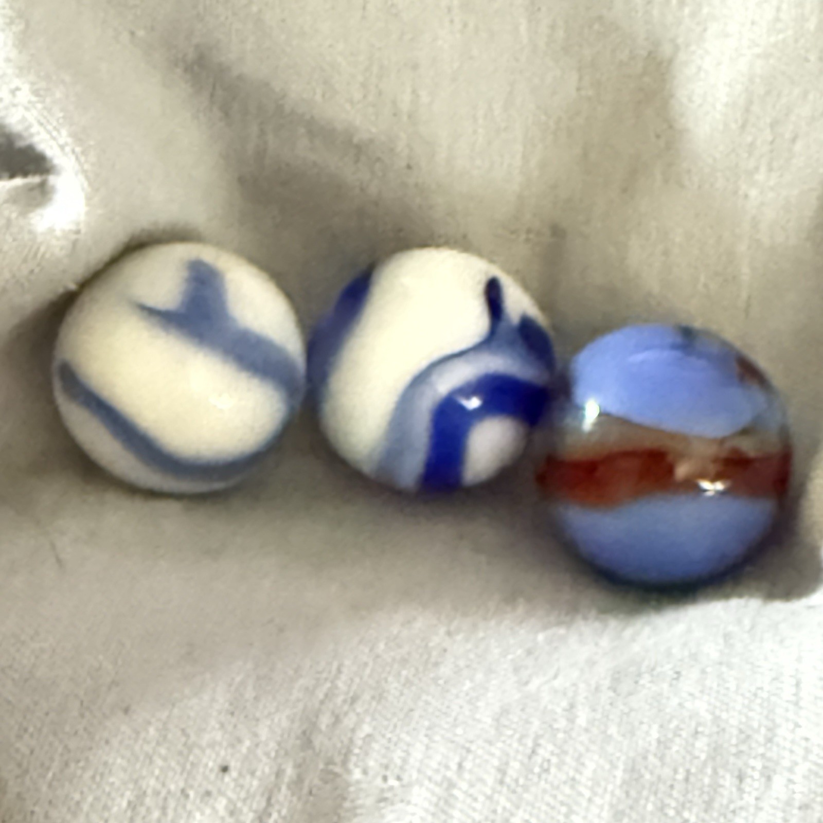 Vtg Marble lot blue oxblood snake blue white & translucent snakes Christensen AK