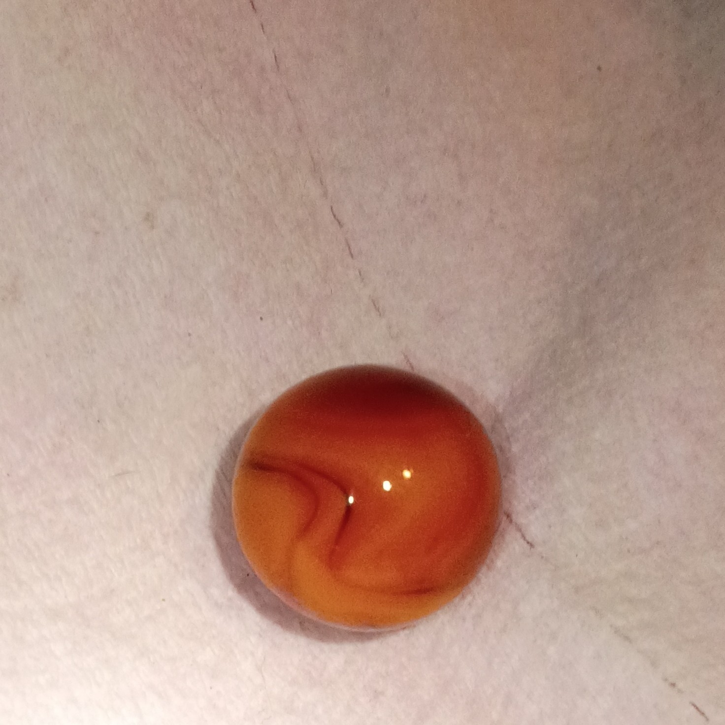 Orange Swirl Glass Machine Made Toy Marble (Single) for Ages 17 Years & Up