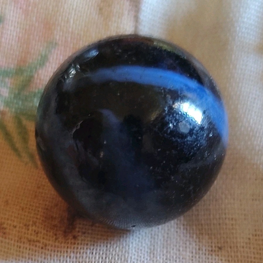 Swirl Glass Toy Marble Black and Blue Machine Made for Ages 8-11, 12-16, 17 & Up