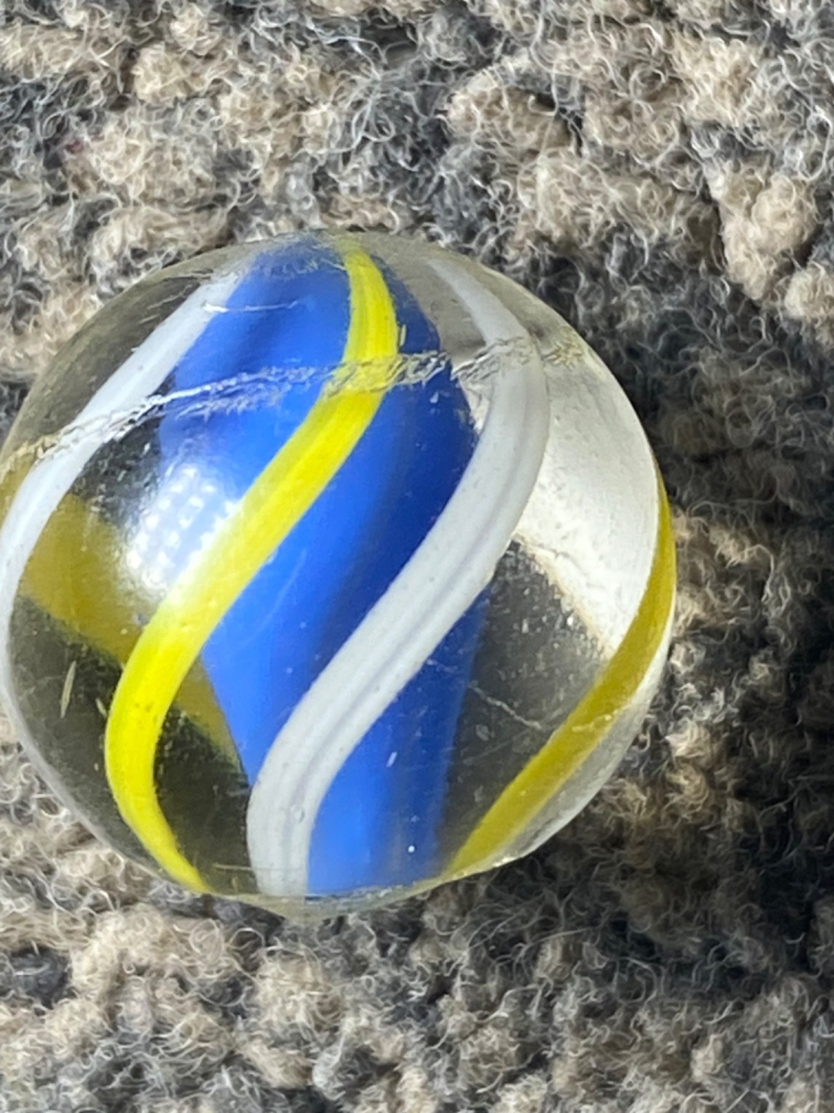 Antique German Marble blue solid core 17mm 0.69 mint