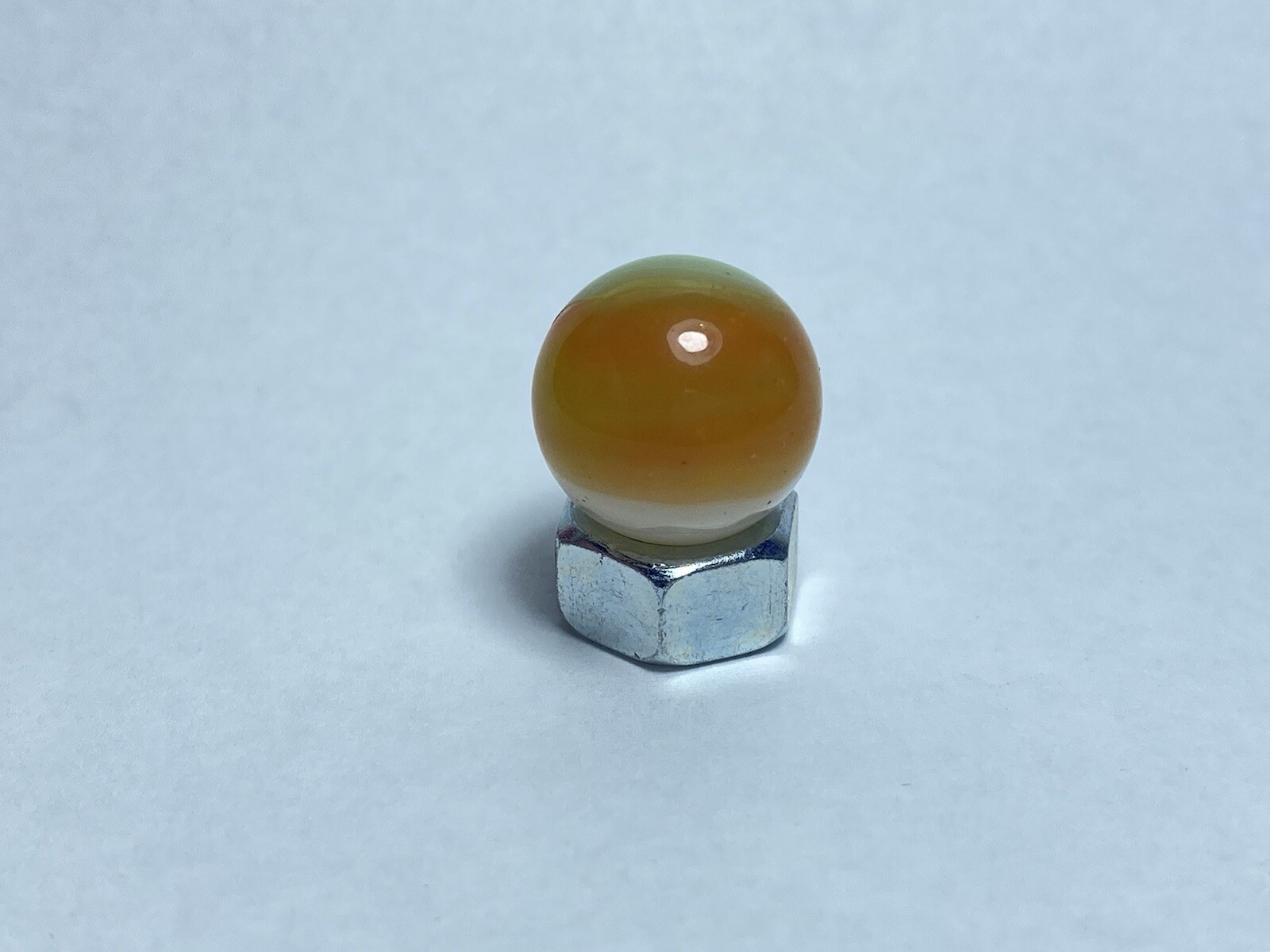 Vintage Master Marbles Green Orange Yellow & White Patch 0.60″ Toy Glass Marble