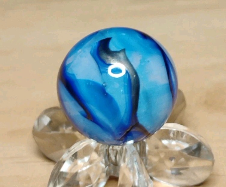 STUNNER Vintage Alley Or Champion “METALLIC” Swirl Marble .58″ Mint- HTF