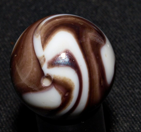 Chocolate and White Swirl Marble .63 Inches Mint Combined Shipping #JJ3