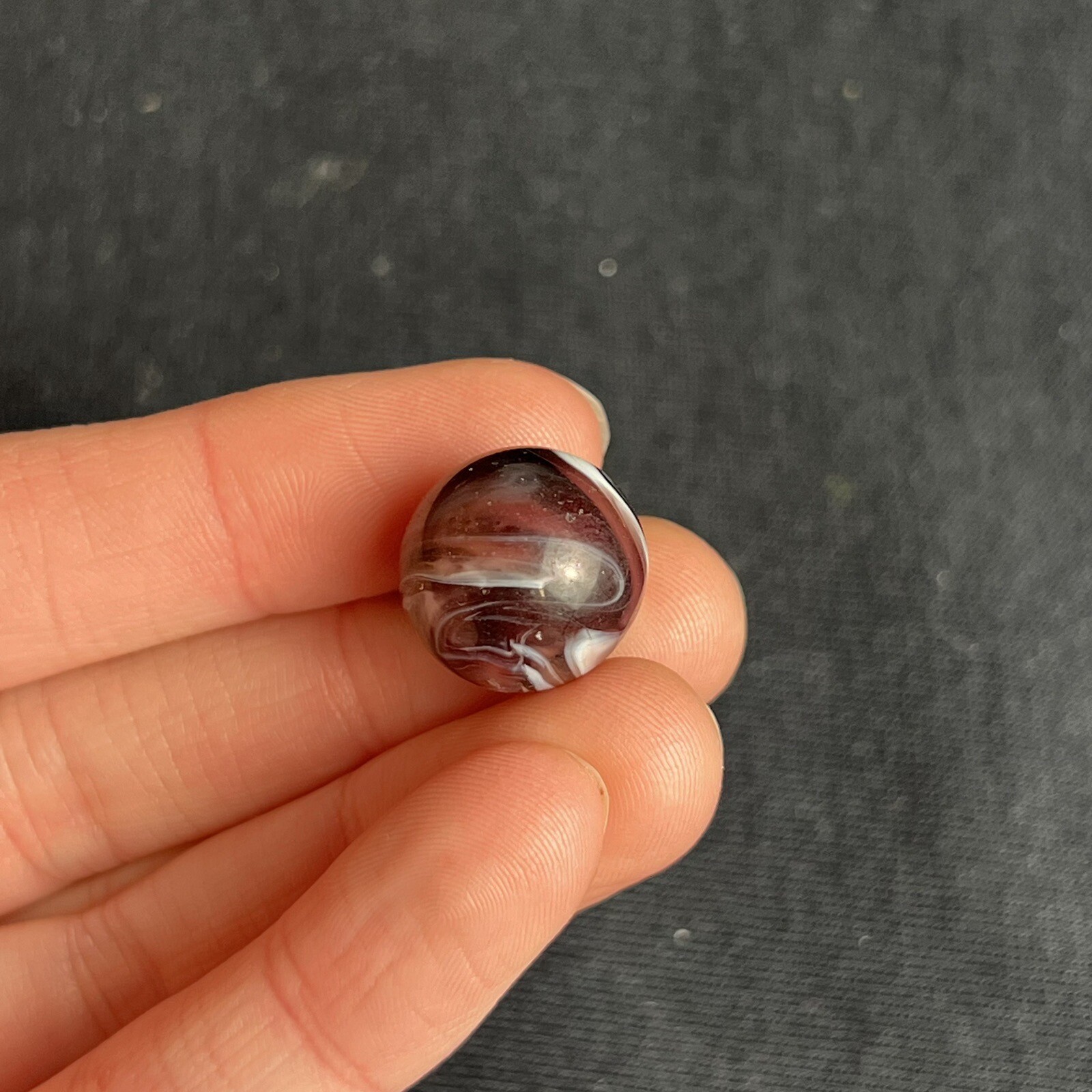 Vintage Lavender Akro Agate Peltier Christensen Glass Swirl Marble 0.6”