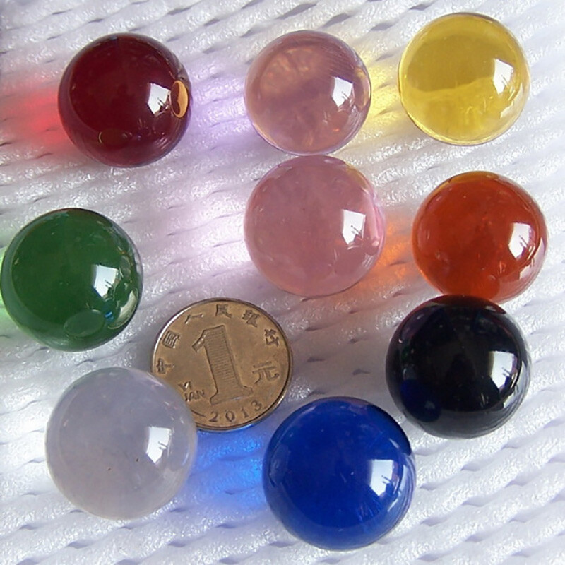 10Pcs Mixed 25mm Crystal Sphere Beads Glass Solid Balls Traditional Marbles Game