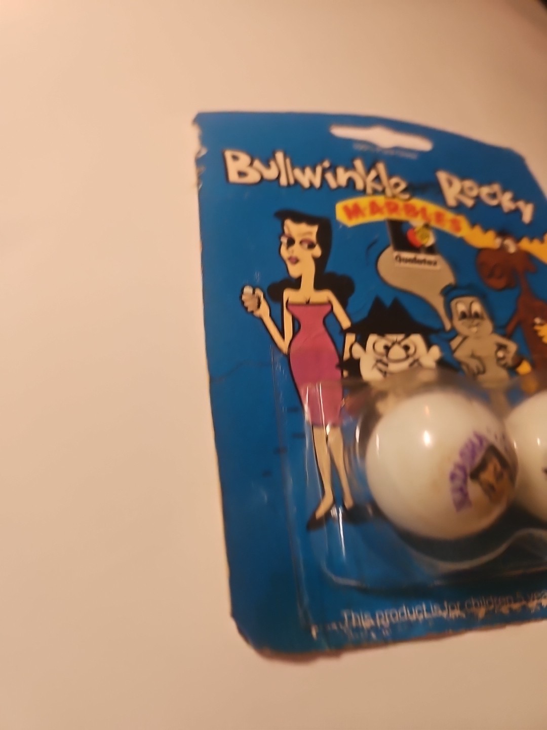 1988 Bullwinkle & Rocky Moosion Impossible Marbles 100% Pure Glass New Other