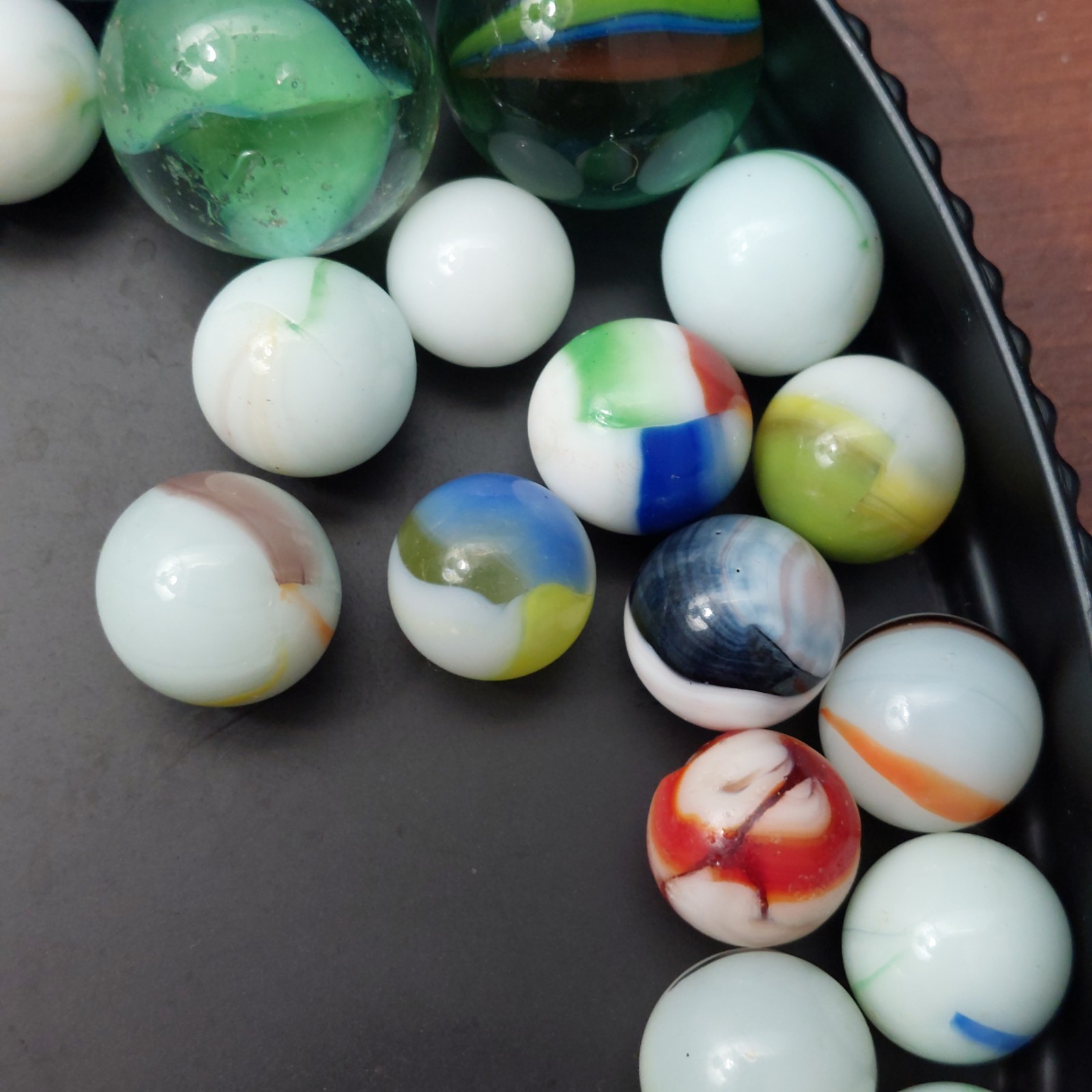 Lot 150 Vintage Glass Marbles Swirl Cats Eye Shooter Mixed Colors