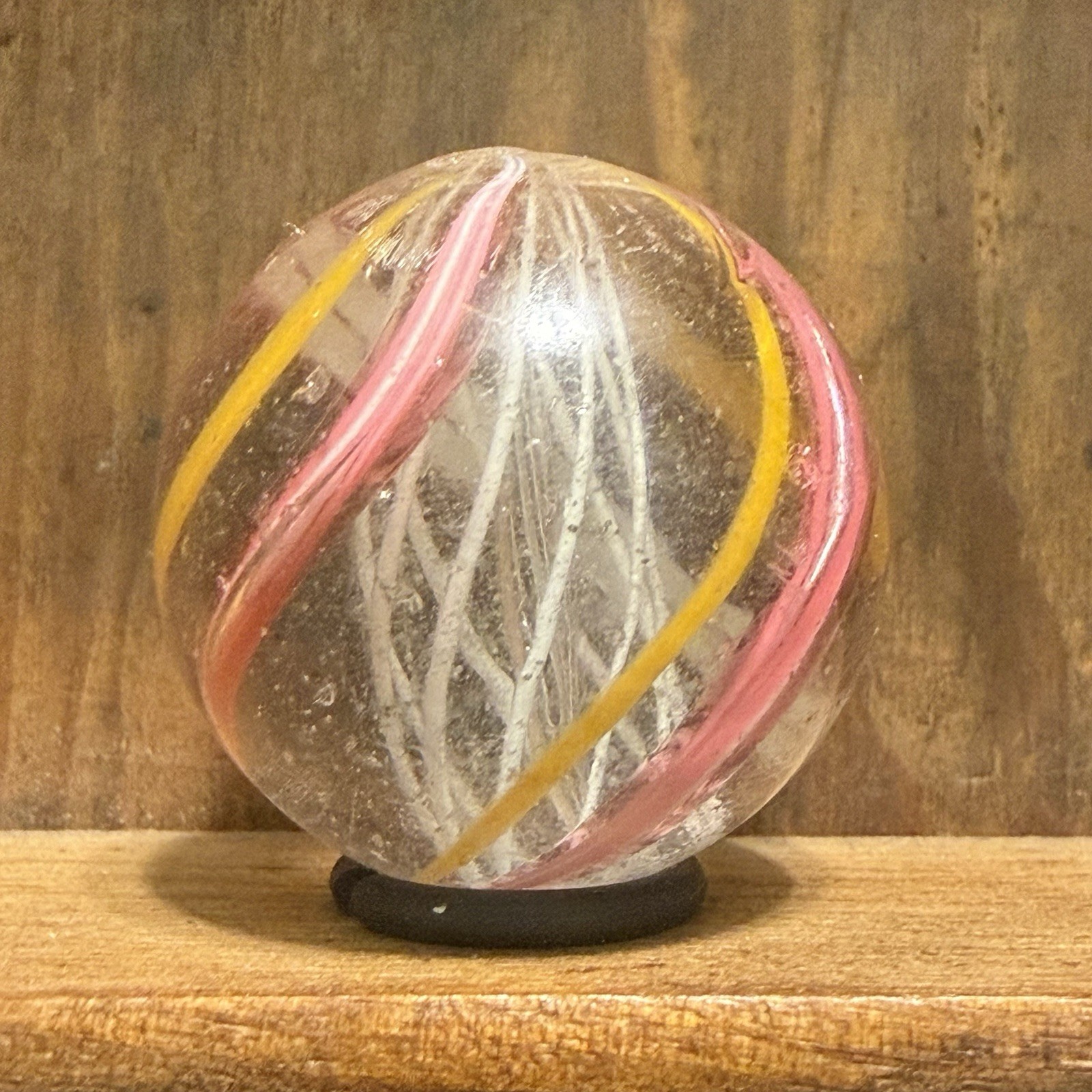 Antique German Handmade Latticinio Swirl Marble 1-1/16” Near Mint | 318