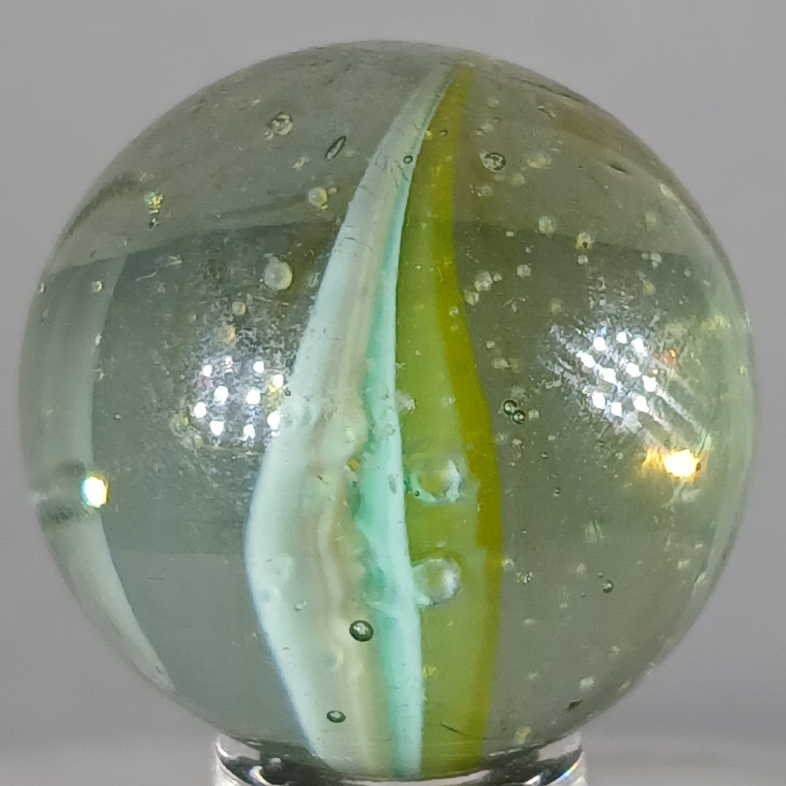 Large Vintage Tri-Color Hybrid Cat’s Eye Marble .99 Inches Near-Mint Condition