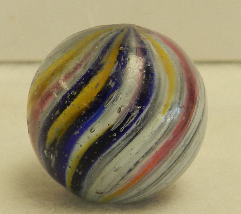 #20546m Large .91 Inches Vintage German Handmade Onionskin Shooter Marble