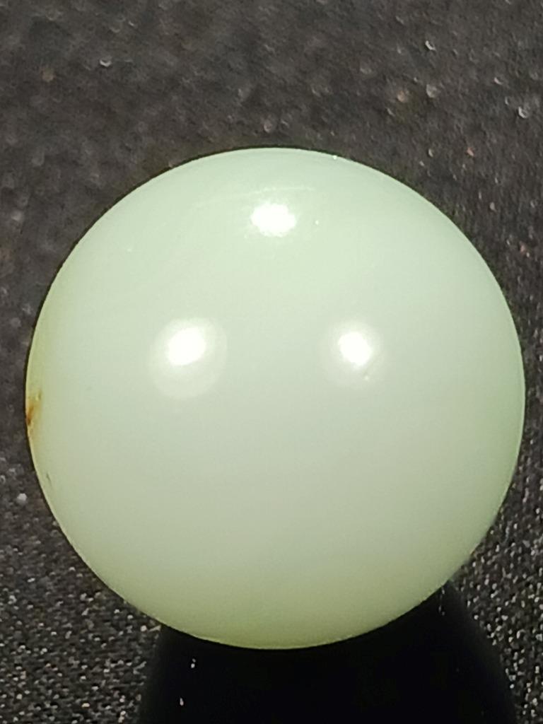 Vitro Agate .59″ Wispy Green White Brown V Patch Near Mint Serious Marble A178