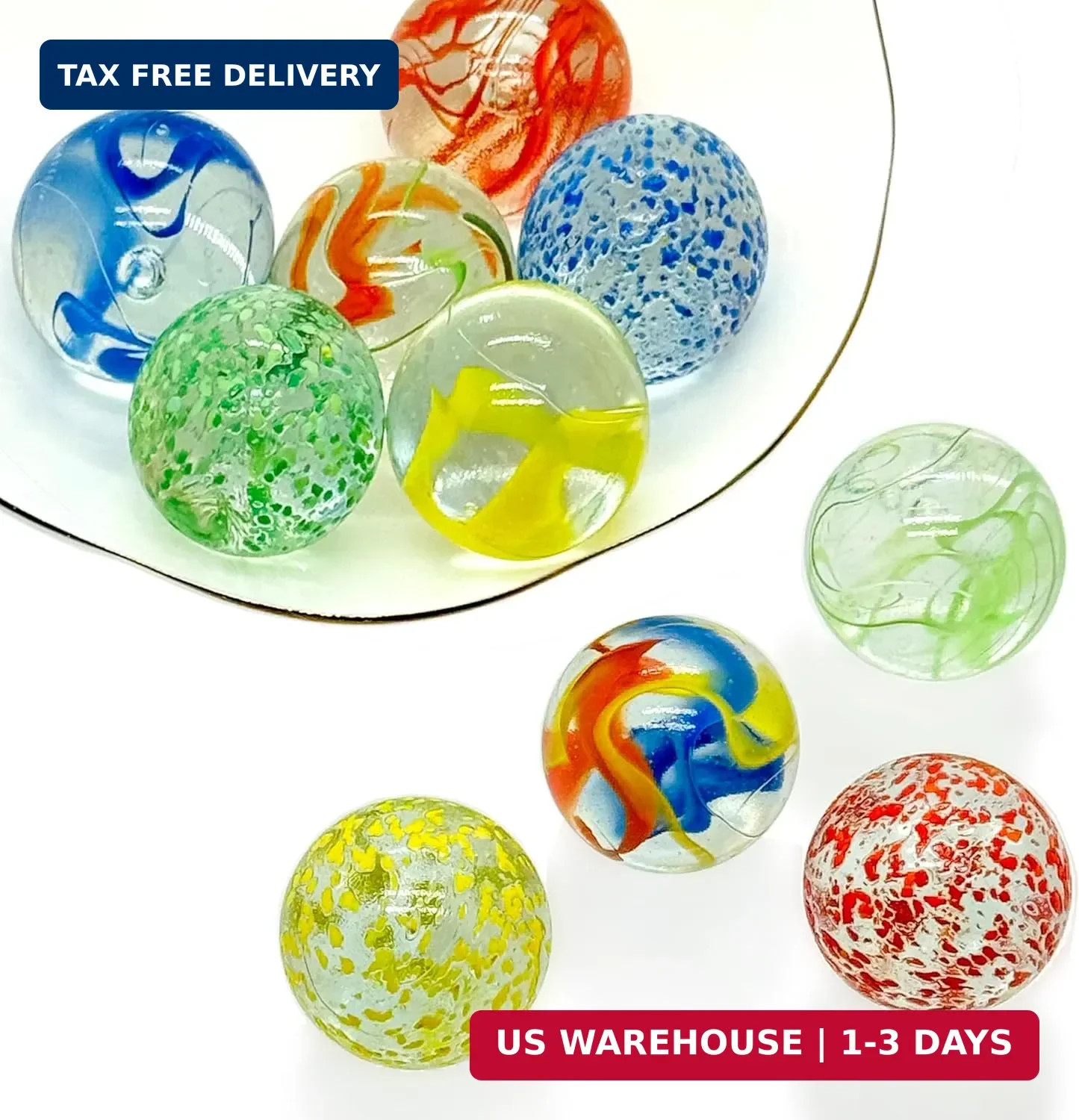 Large Glass Marbles for Decoration 35mm 10pcs Assorted Colour Marble Game Learni