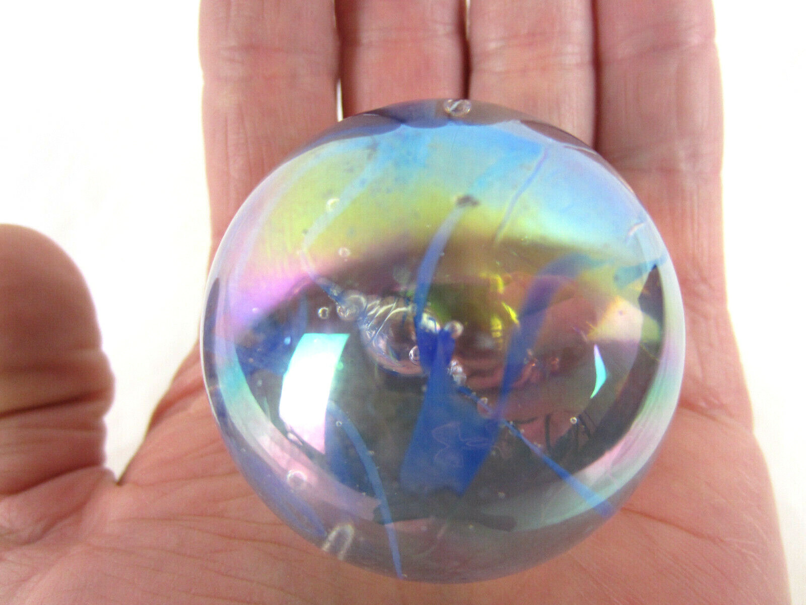 TOE BREAKER 50mm (2″) BLUE SPAGHETTI Wire Pull Confetti Marbles glass ball HUGE