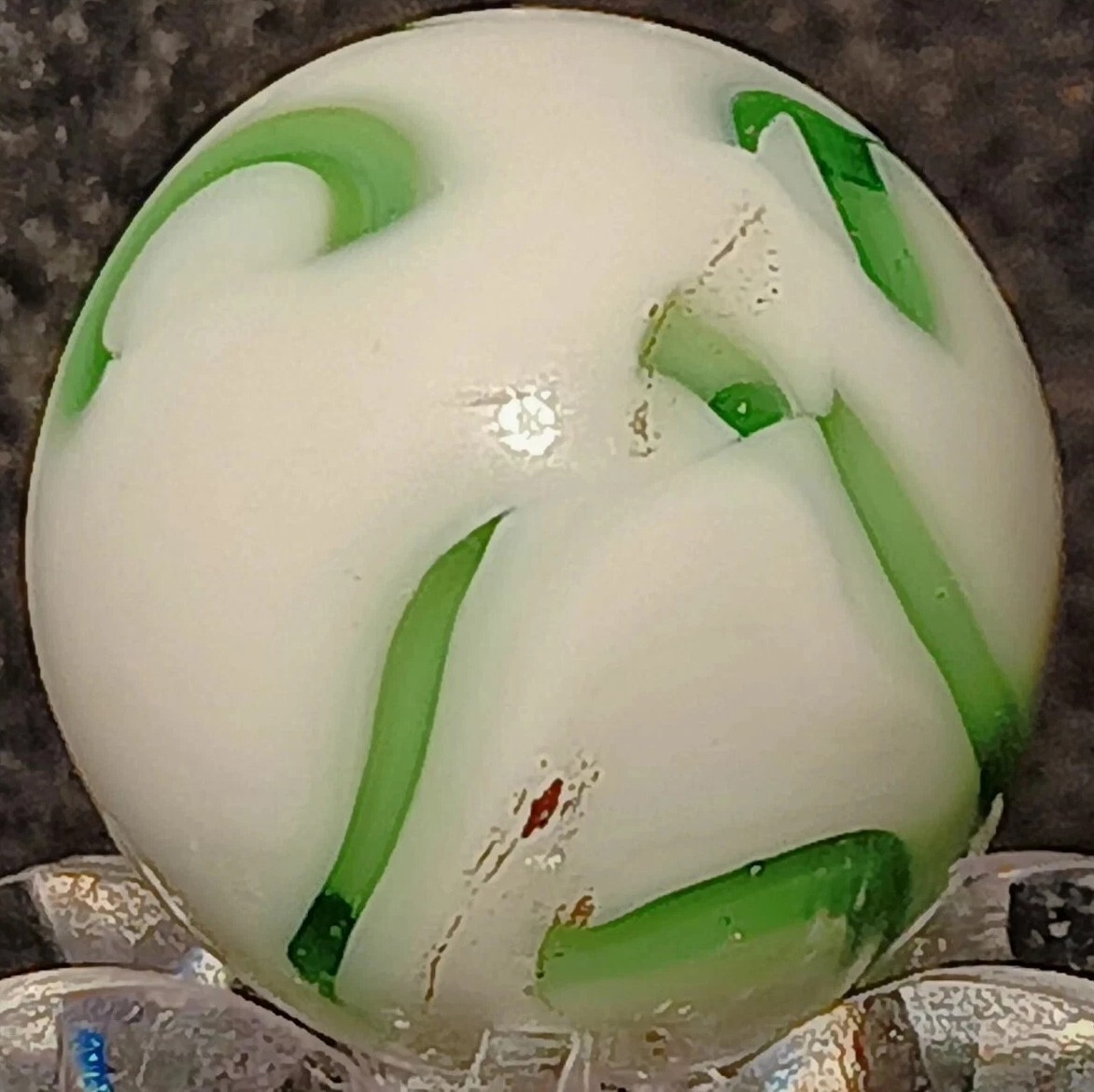 Vintage Alley Agate Calligraphy Oxblood Swirl Marble. 0.55″ Mint+. TOP SHELF
