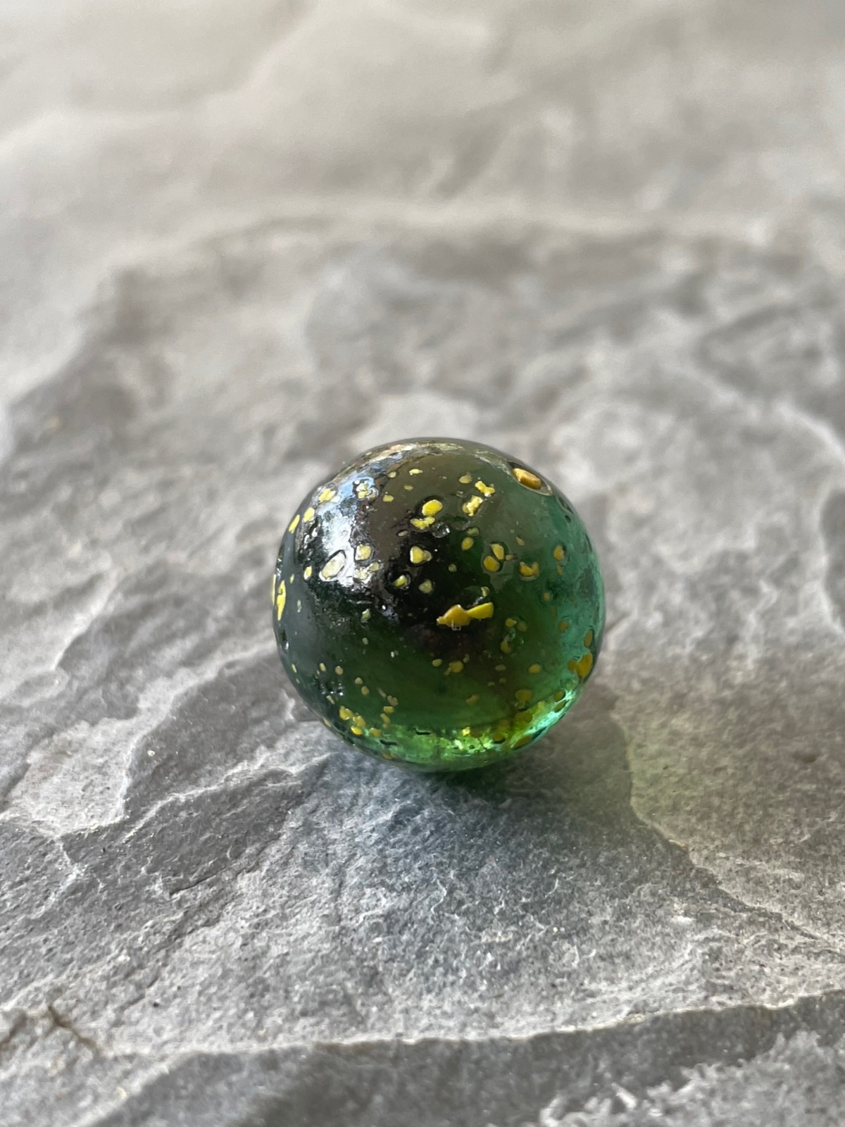 Vintage Green Galaxy Marble Yellow Colors Greenish Decorative Speckled Old 16mm