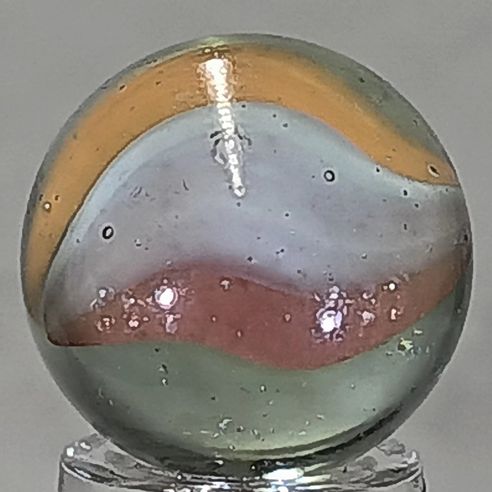 Vintage Tri-Color Hybrid Cat’s Eye Marble .60 Inches Near-Mint Condition