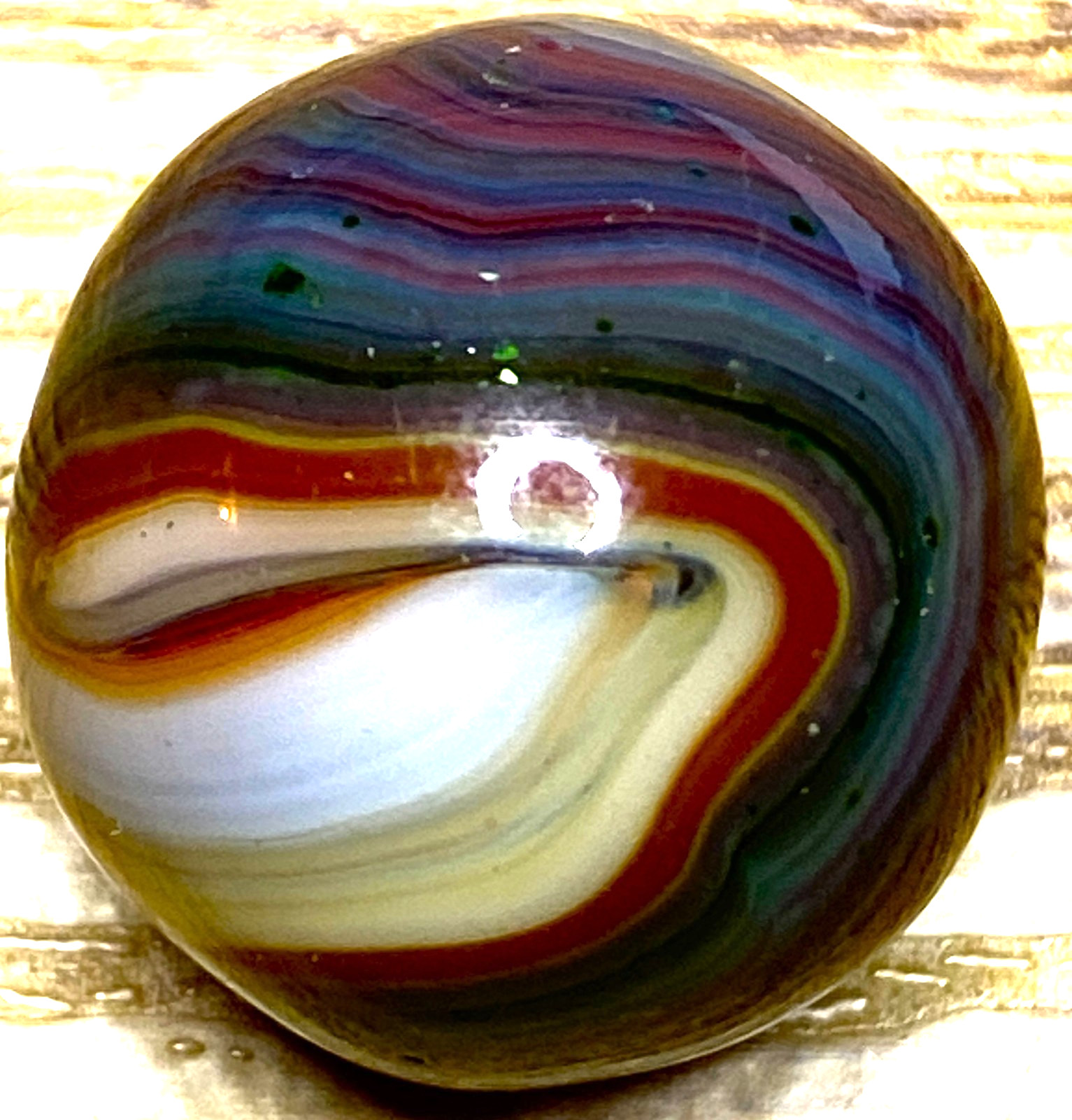 DAS/JABO OOR NICE/UNUSUAL “DARKY” AV/OX SWIRLED SHOOTER .73/6/7″ BOX03/300